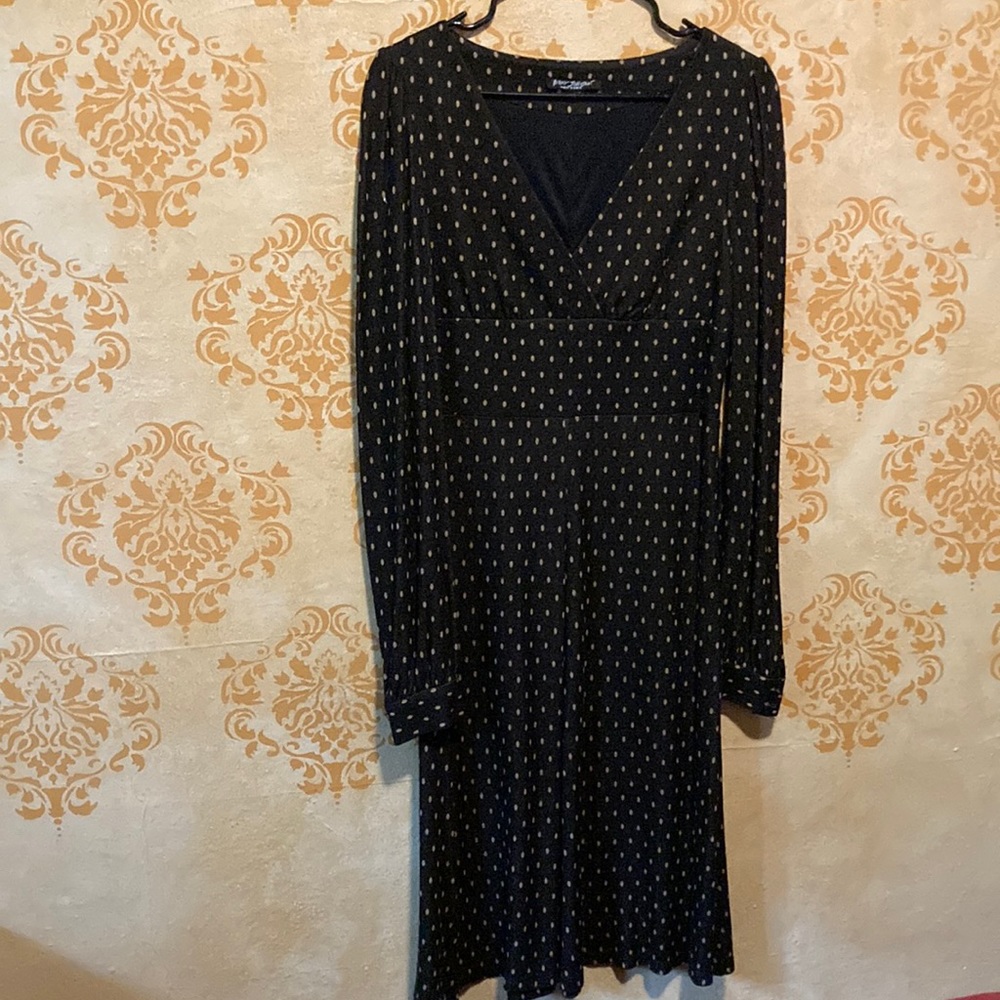 Vintage Betsy Johnson New York Label Polka Dot Midi Dress Size 10